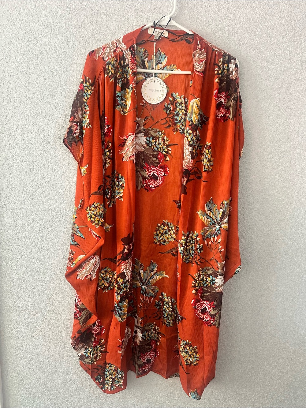 Rustic Orange Umgee Kimono Cardigan Wrap size XL